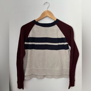 H&M Navy, Burgundy and Cream Striped Sweater